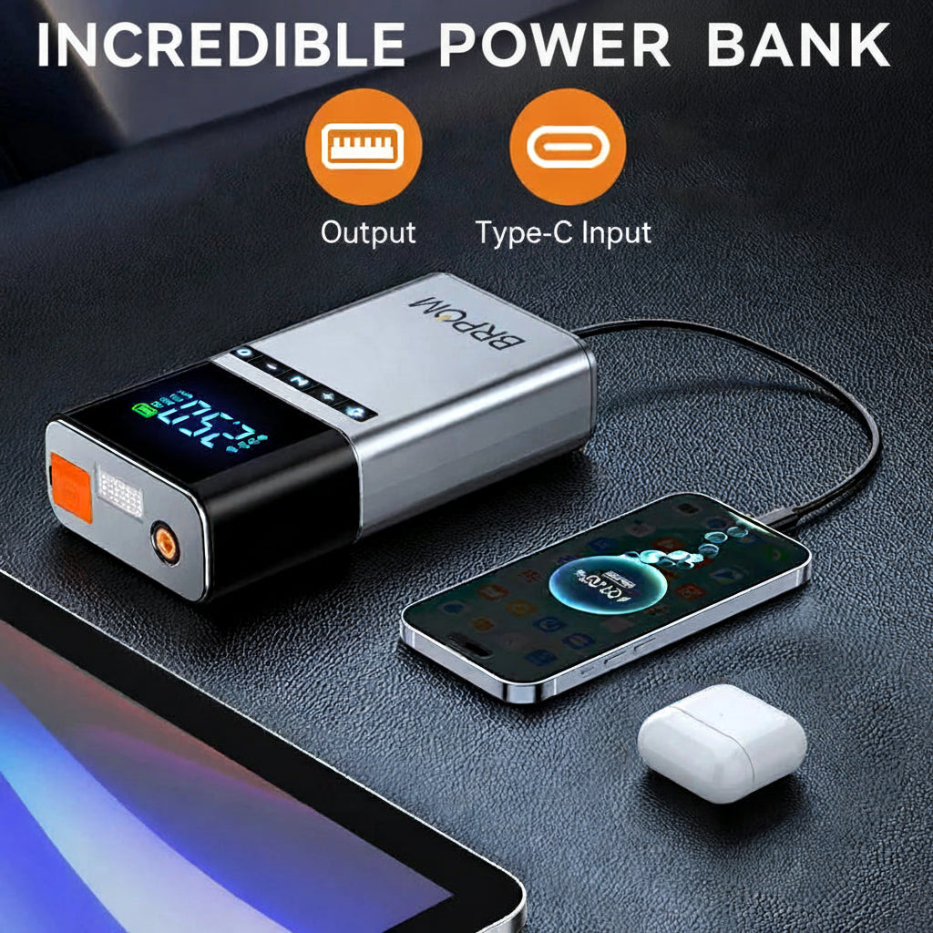 Portable Car Jump Starter with Tire Inflator