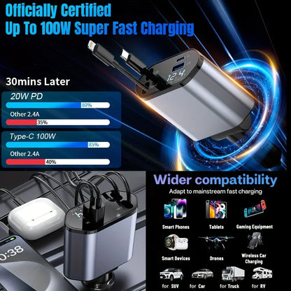 4 in 1 Car Charger Adapter