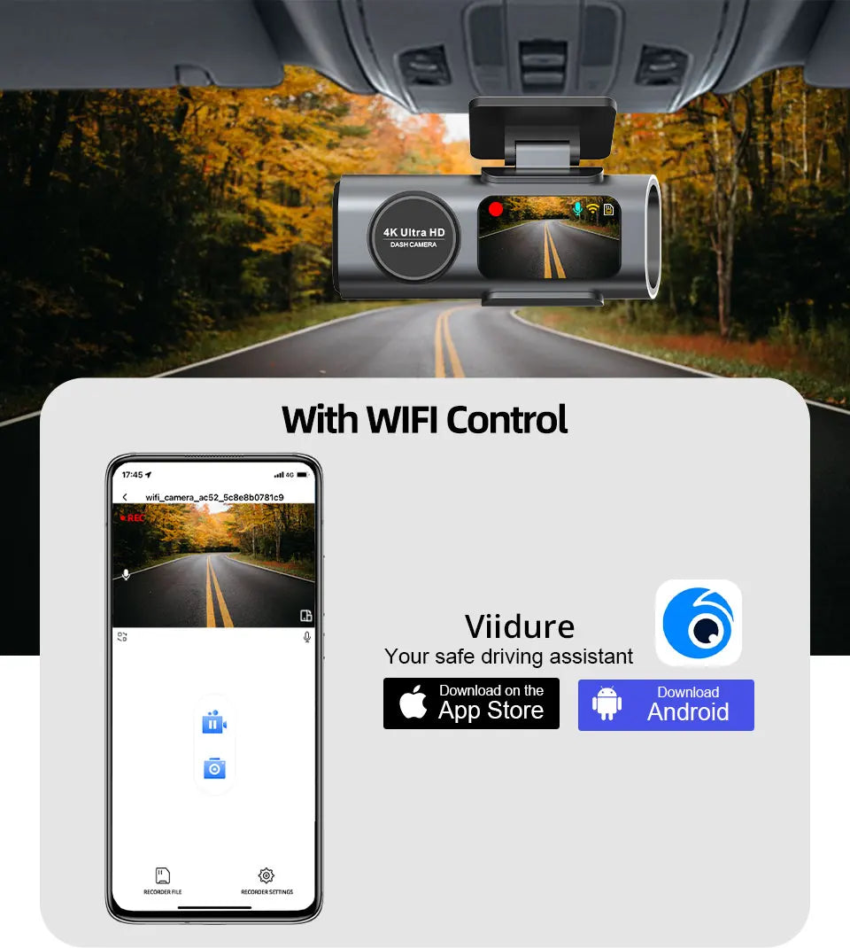 4K UHD Car Dash Cam Recorder